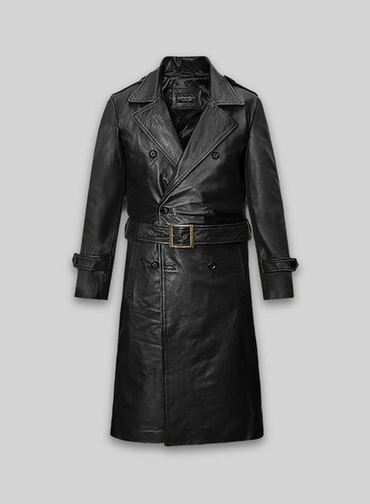 Samuel L. Jackson Shaft Leather Long Coat