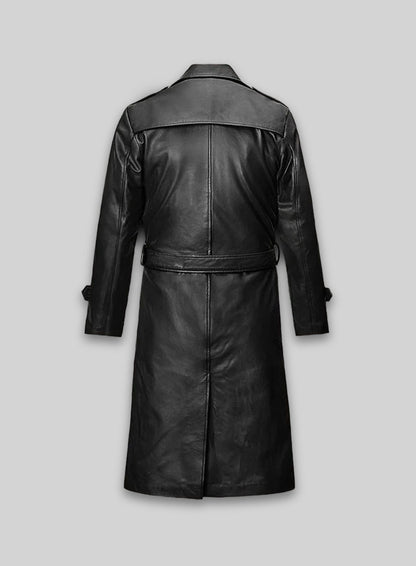 Samuel L. Jackson Shaft Leather Long Coat