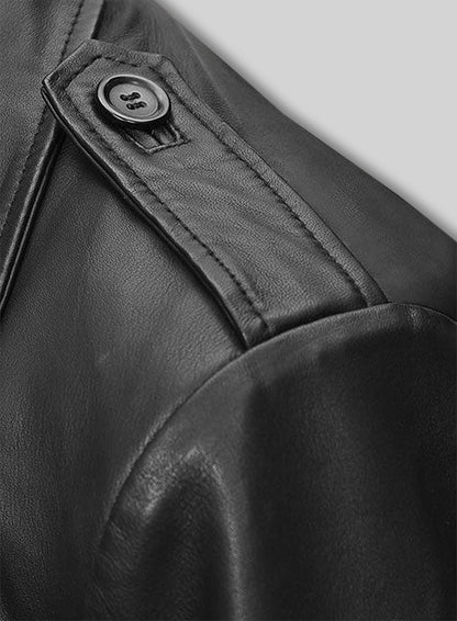 Samuel L. Jackson Shaft Leather Long Coat