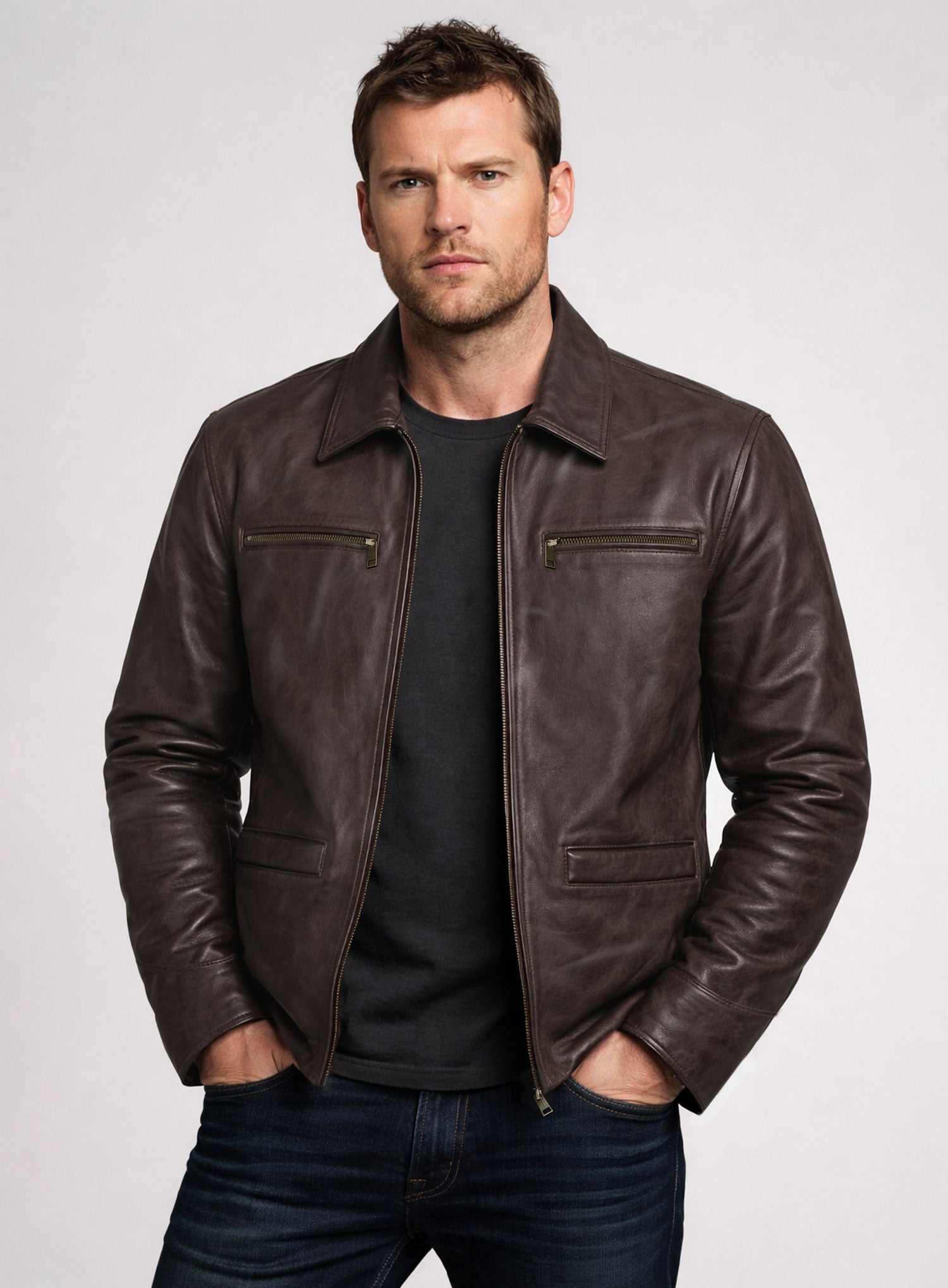 Sam Worthington Kidnapping Mr Heineken Leather Jacket – LeatherCult