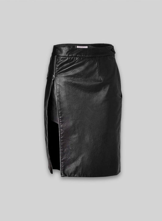 Scalloped Leather Skirt - # 476