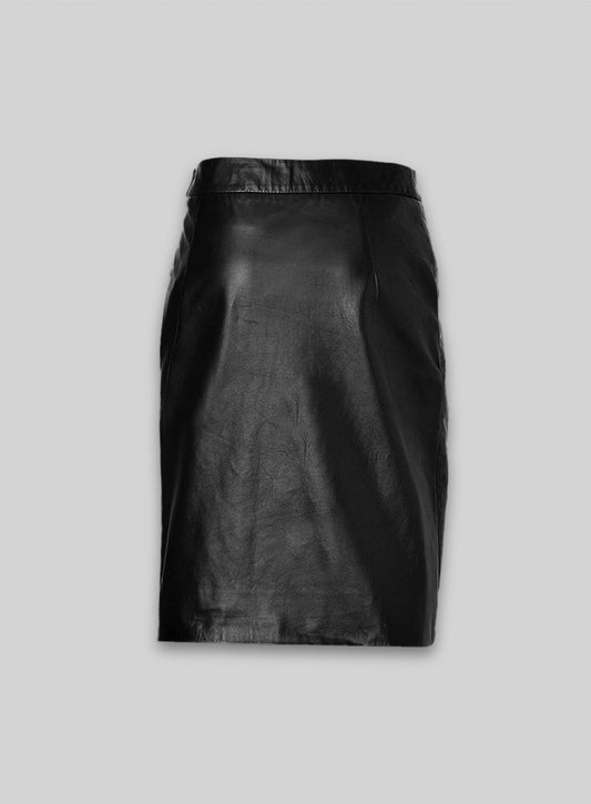 Scalloped Leather Skirt - # 476