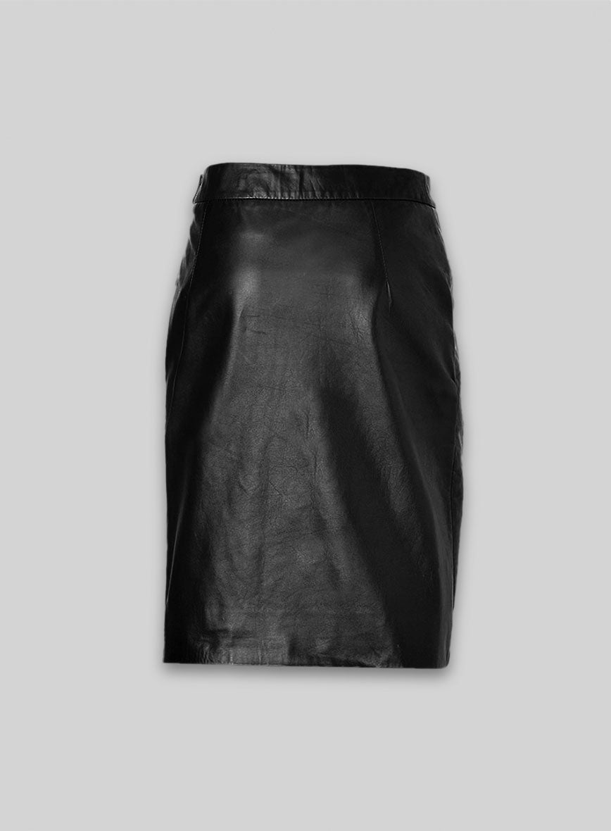 Scalloped Leather Skirt - # 476