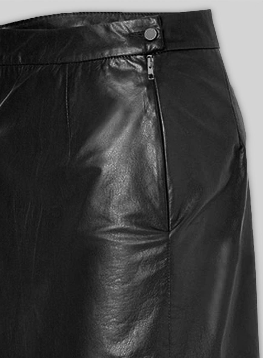 Scalloped Leather Skirt - # 476