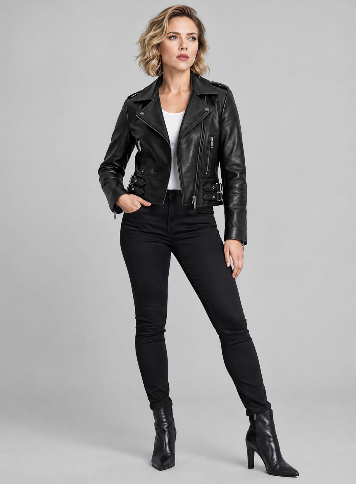 Scarlett Johansson Black Widow Leather Jacket