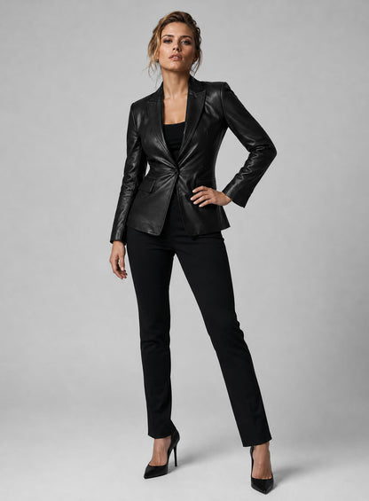 Scarlett Johansson The Winter Soldier Leather Blazer