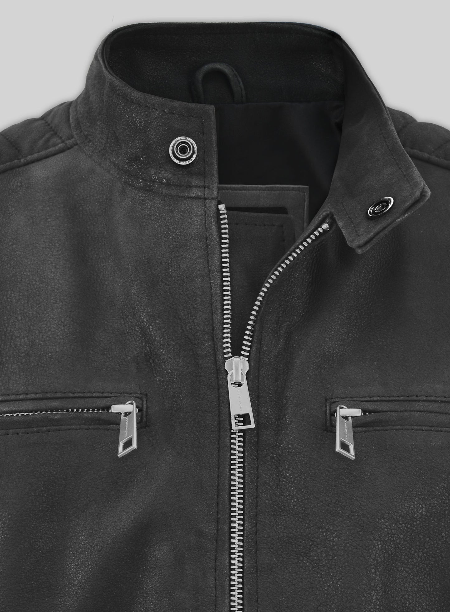 Distressed Black Scott Adkins Accident Man Leather Jacket