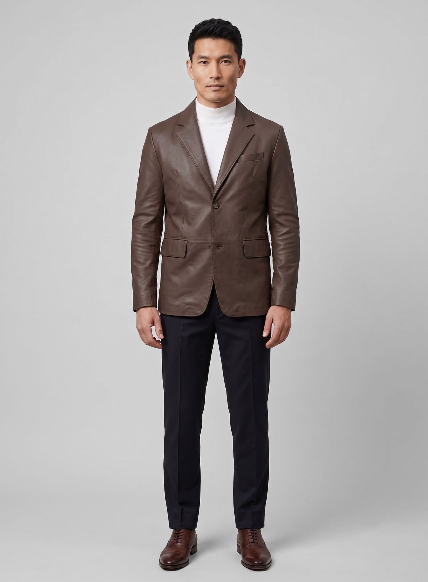 Scottish Brown Lambskin Leather Blazer
