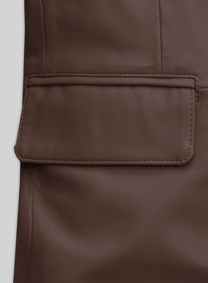 Scottish Brown Lambskin Leather Blazer