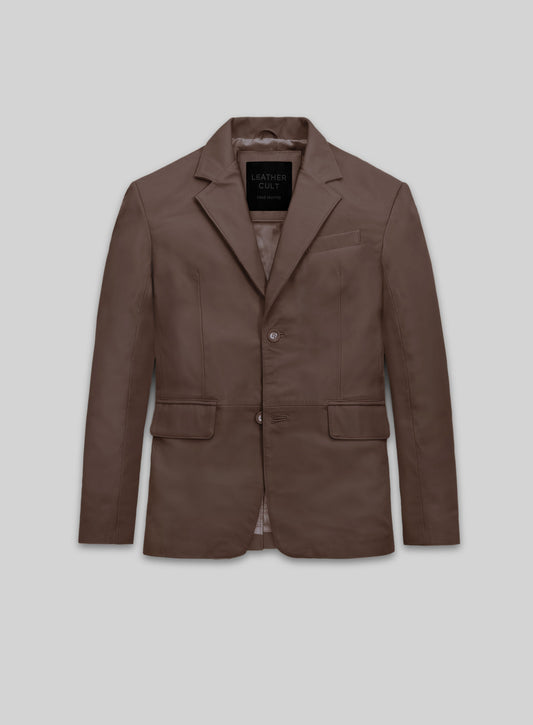 Scottish Brown Lambskin Leather Blazer