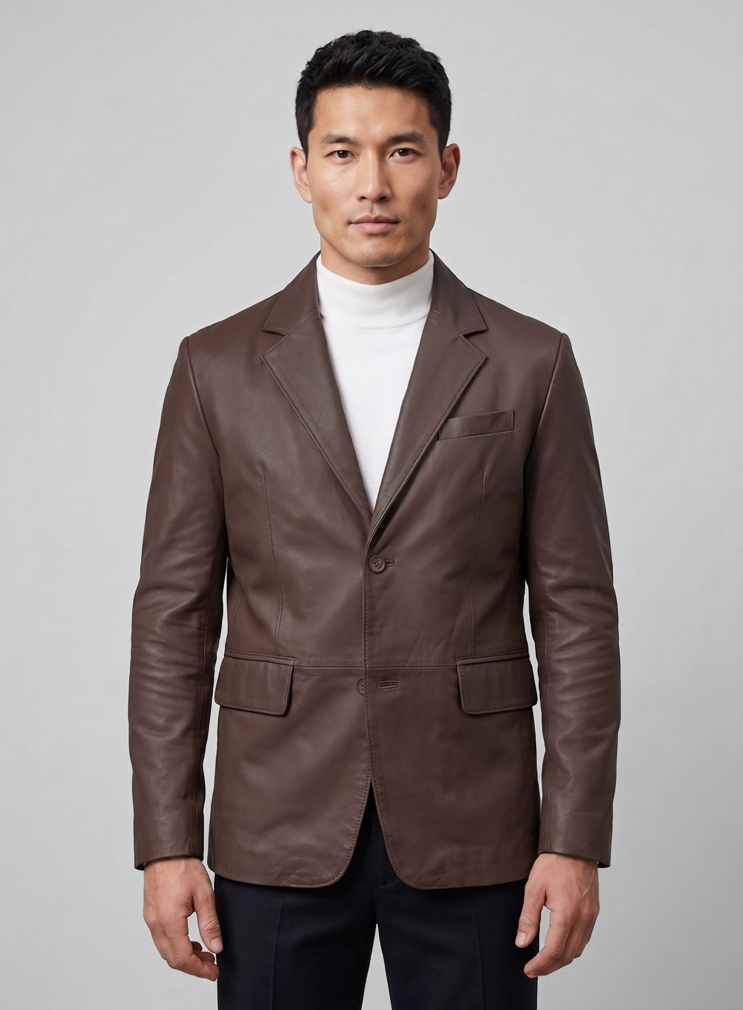 Scottish Brown Lambskin Leather Blazer
