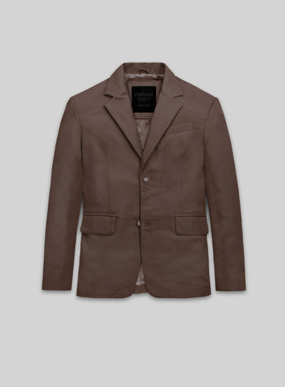 Scottish Brown Lambskin Leather Blazer