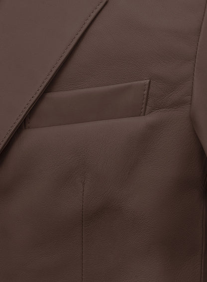 Scottish Brown Lambskin Leather Blazer