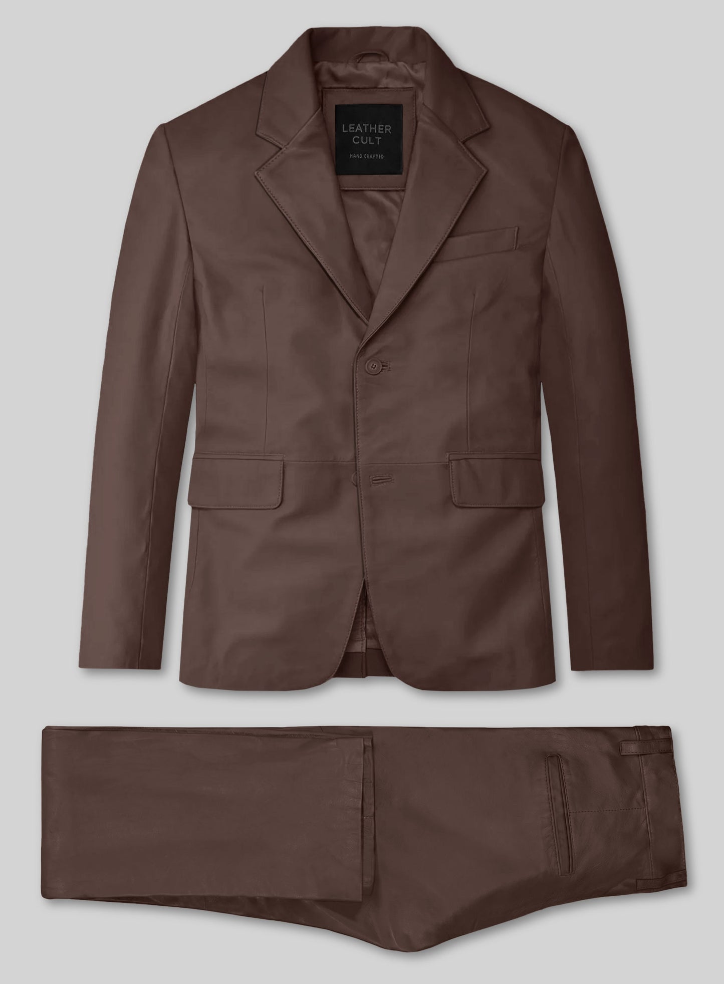 Scottish Brown Lambskin Leather Suit