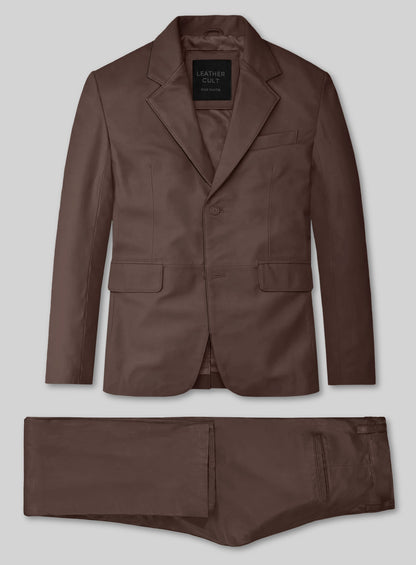 Scottish Brown Lambskin Leather Suit