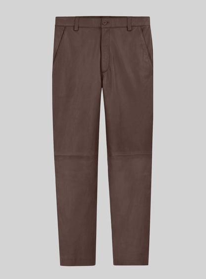Scottish Brown Lambskin Leather Suit