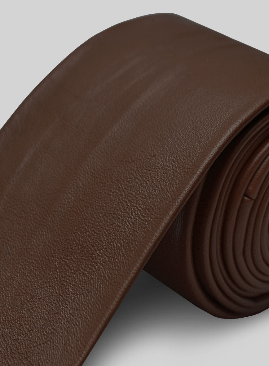 Scottish Brown Lambskin Leather Tie
