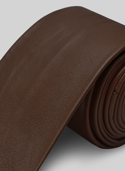 Scottish Brown Lambskin Leather Tie