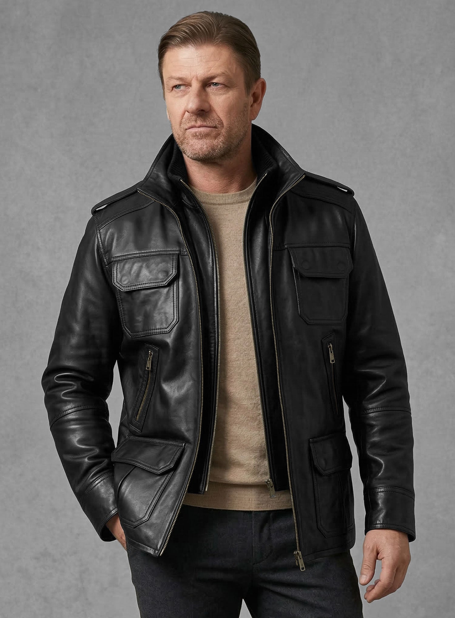 Sean Bean Cleanskin Leather Jacket – LeatherCult