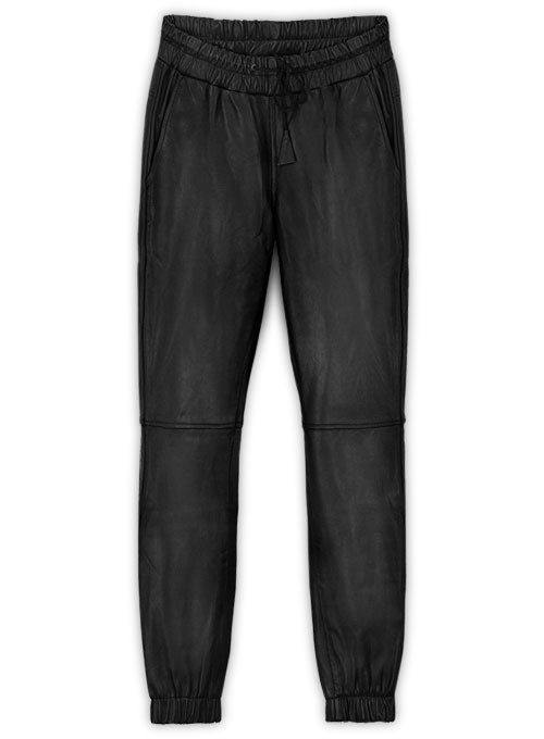 Selena Gomez Leather Joggers - LeatherCult