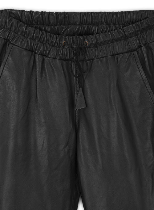Selena Gomez Leather Joggers - LeatherCult