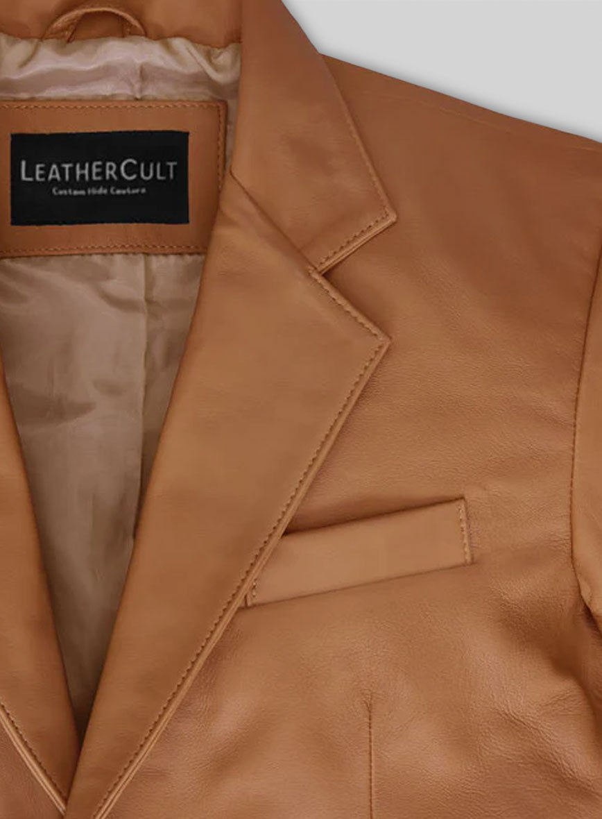 Soft Bella Brown Leather Blazer