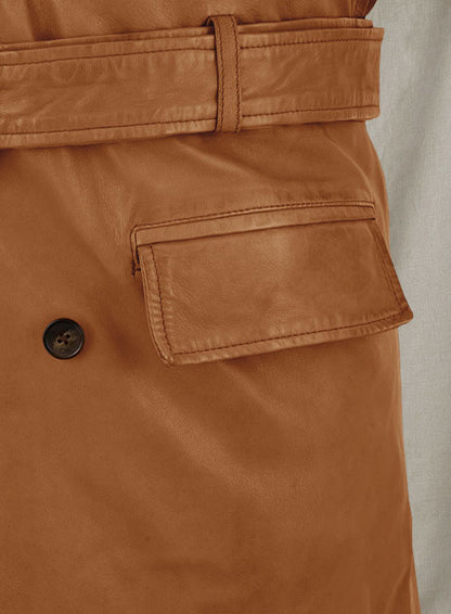 Brown Brad Pitt Legends of the Fall Leather Trench Coat - LeatherCult