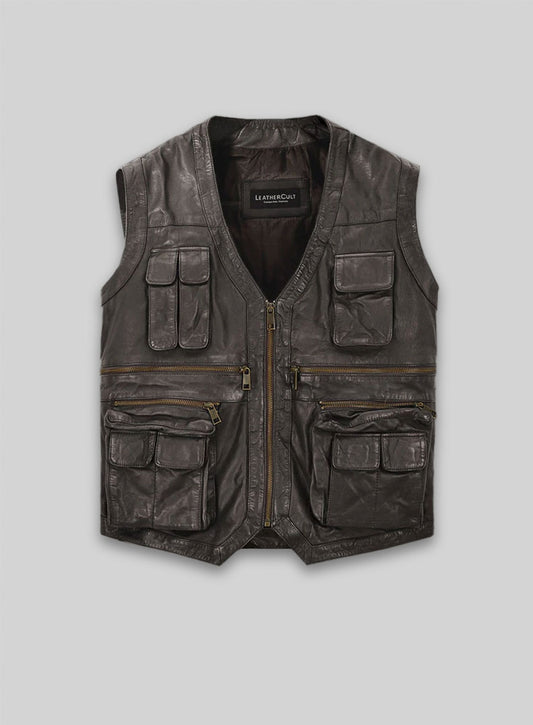 Soft Louis Brown Washed & Wax Chris Pratt Jurassic World Vest