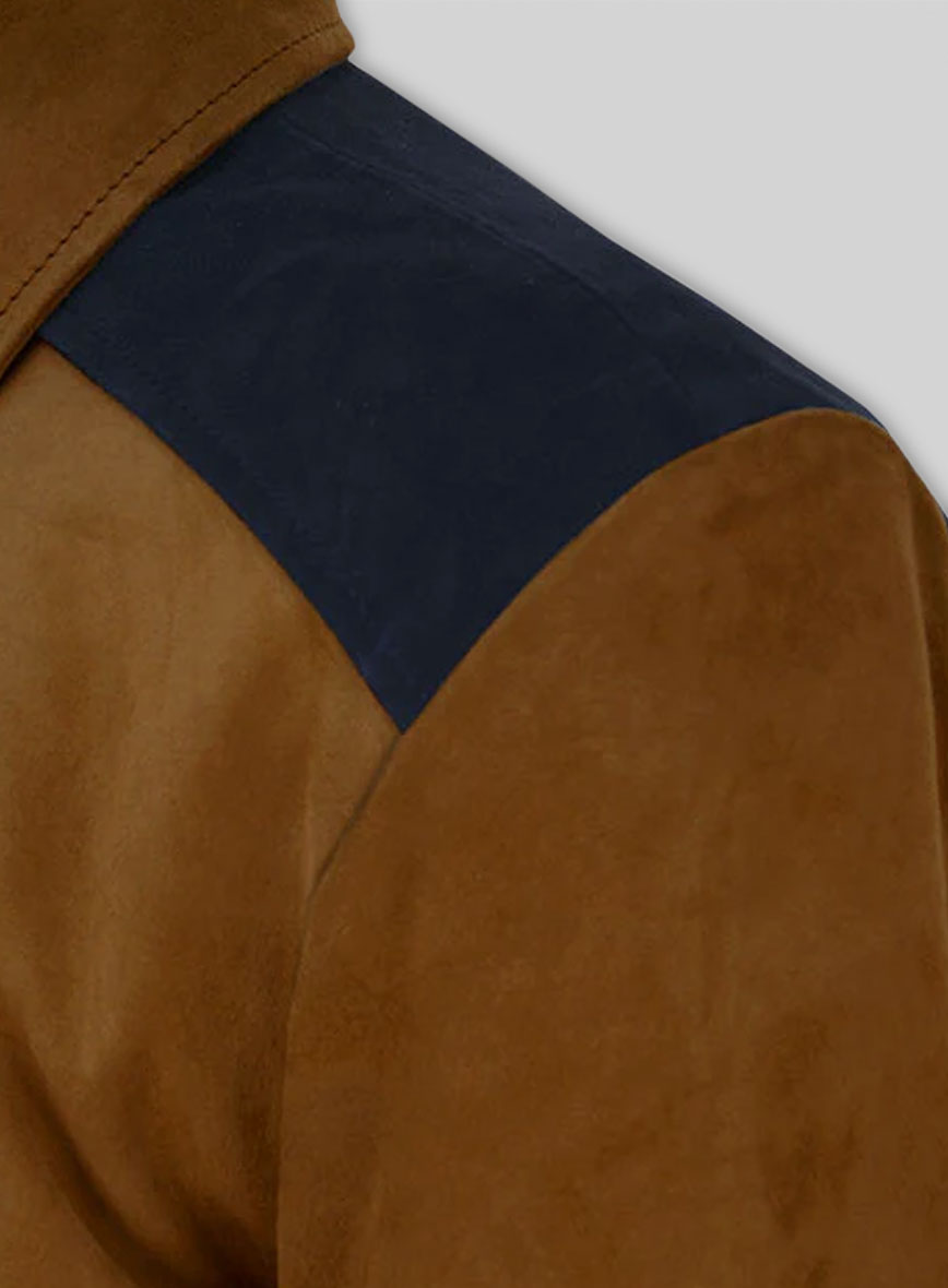 Soft Caramel Brown Suede Cristiano Ronaldo Leather Jacket #1