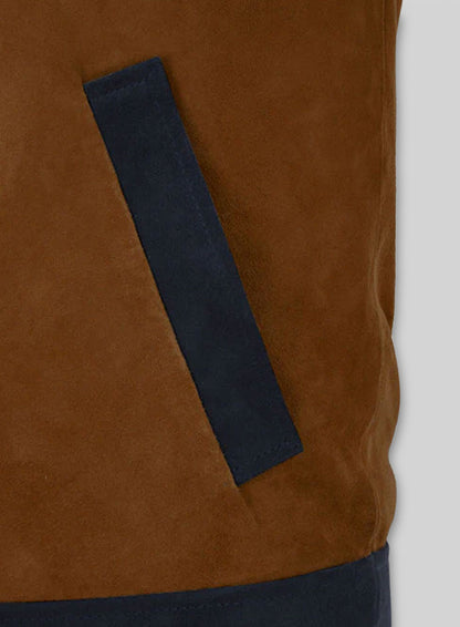 Soft Caramel Brown Suede Cristiano Ronaldo Leather Jacket #1