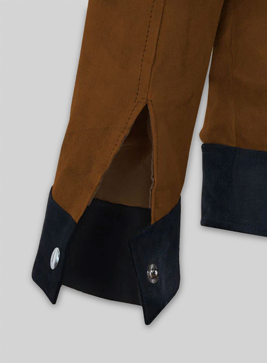 Soft Caramel Brown Suede Cristiano Ronaldo Leather Jacket #1