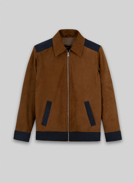 Soft Caramel Brown Suede Cristiano Ronaldo Leather Jacket #1