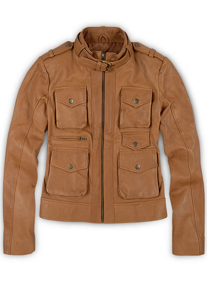 Soft Hunter Tan Washed & Wax Leather Jacket # 235 - LeatherCult