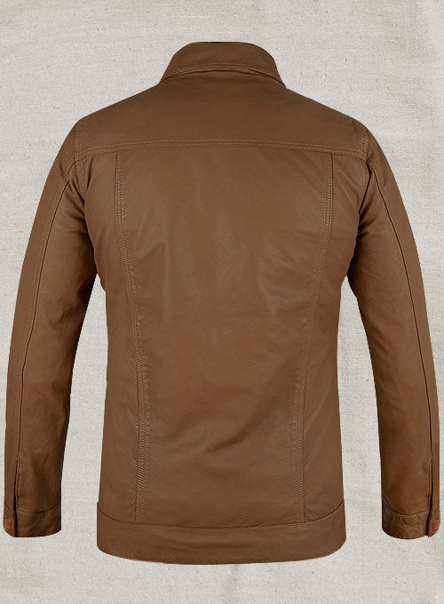 Soft King Brown Washed Mark Wahlberg Leather Jacket - L Regular - LeatherCult