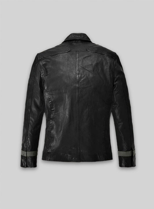Soft Rich Black Washed & Wax Jackie Chan Leather Jacket