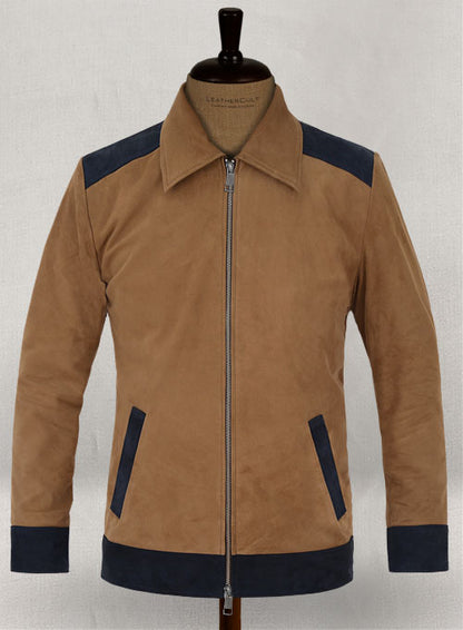Soft Saddle Brown Suede Cristiano Ronaldo Leather Jacket #1 - LeatherCult