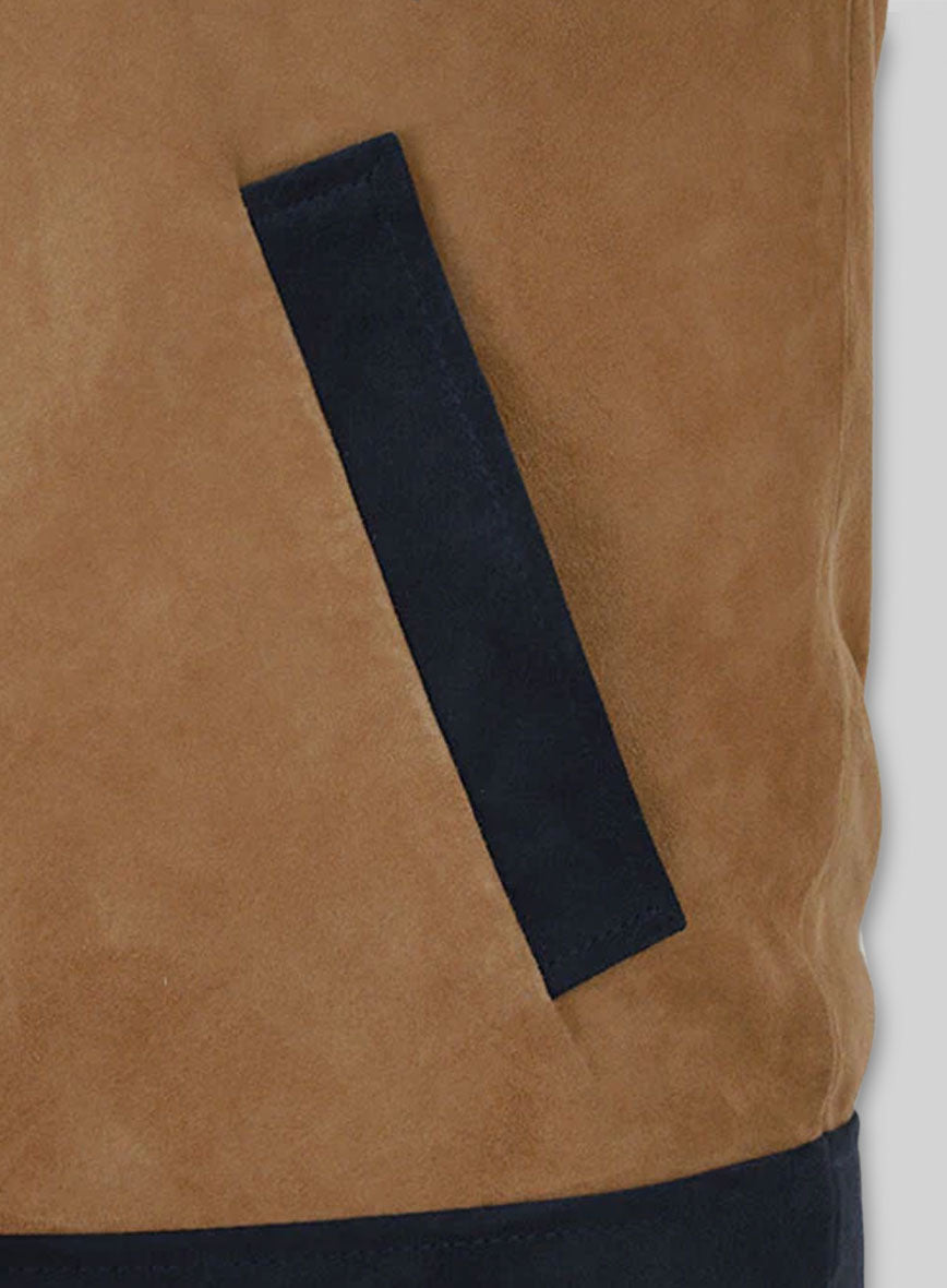 Soft Saddle Brown Suede Cristiano Ronaldo Leather Jacket #1