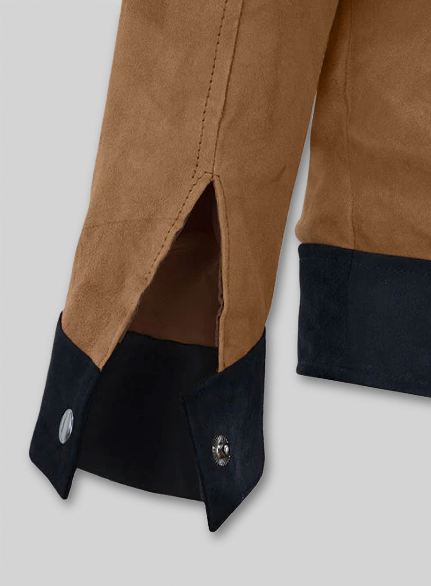 Soft Saddle Brown Suede Cristiano Ronaldo Leather Jacket #1