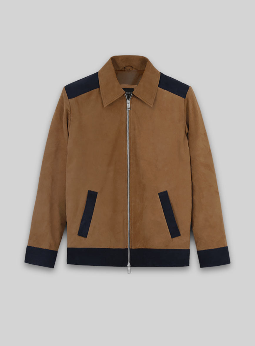 Soft Saddle Brown Suede Cristiano Ronaldo Leather Jacket #1