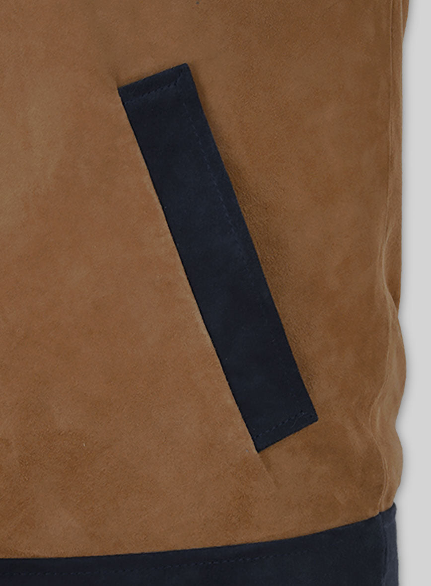 Soft Saddle Brown Suede Cristiano Ronaldo Leather Jacket #1