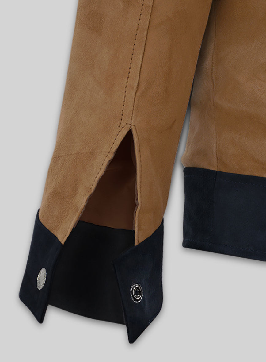 Soft Saddle Brown Suede Cristiano Ronaldo Leather Jacket #1