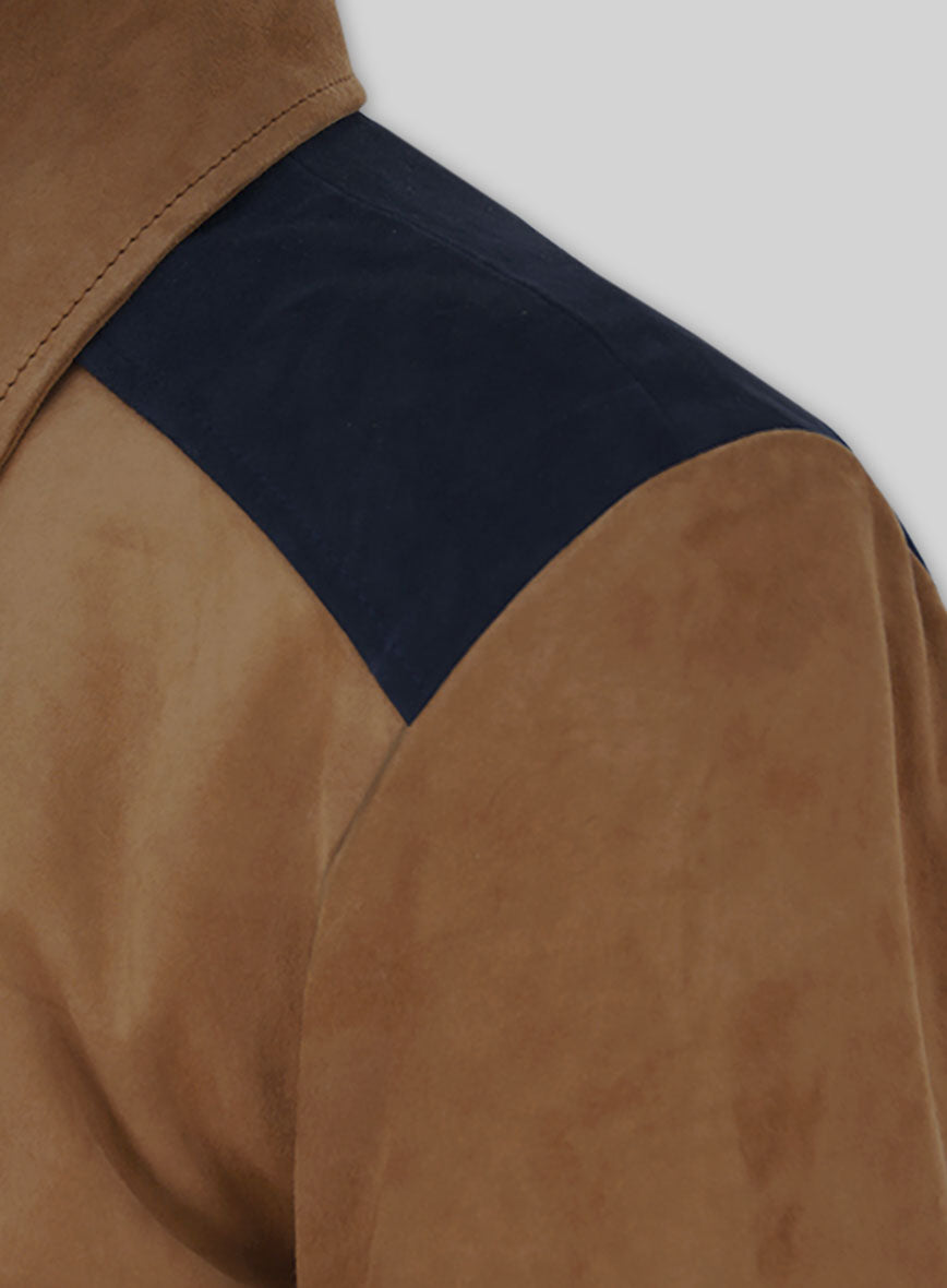 Soft Saddle Brown Suede Cristiano Ronaldo Leather Jacket #1