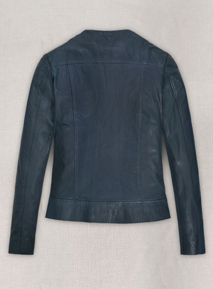 Soft Winsor Blue Washed & Wax Leather Jacket # 237 - LeatherCult
