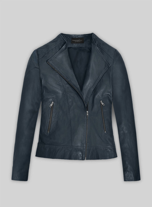 Soft Winsor Blue Washed & Wax Leather Jacket # 237