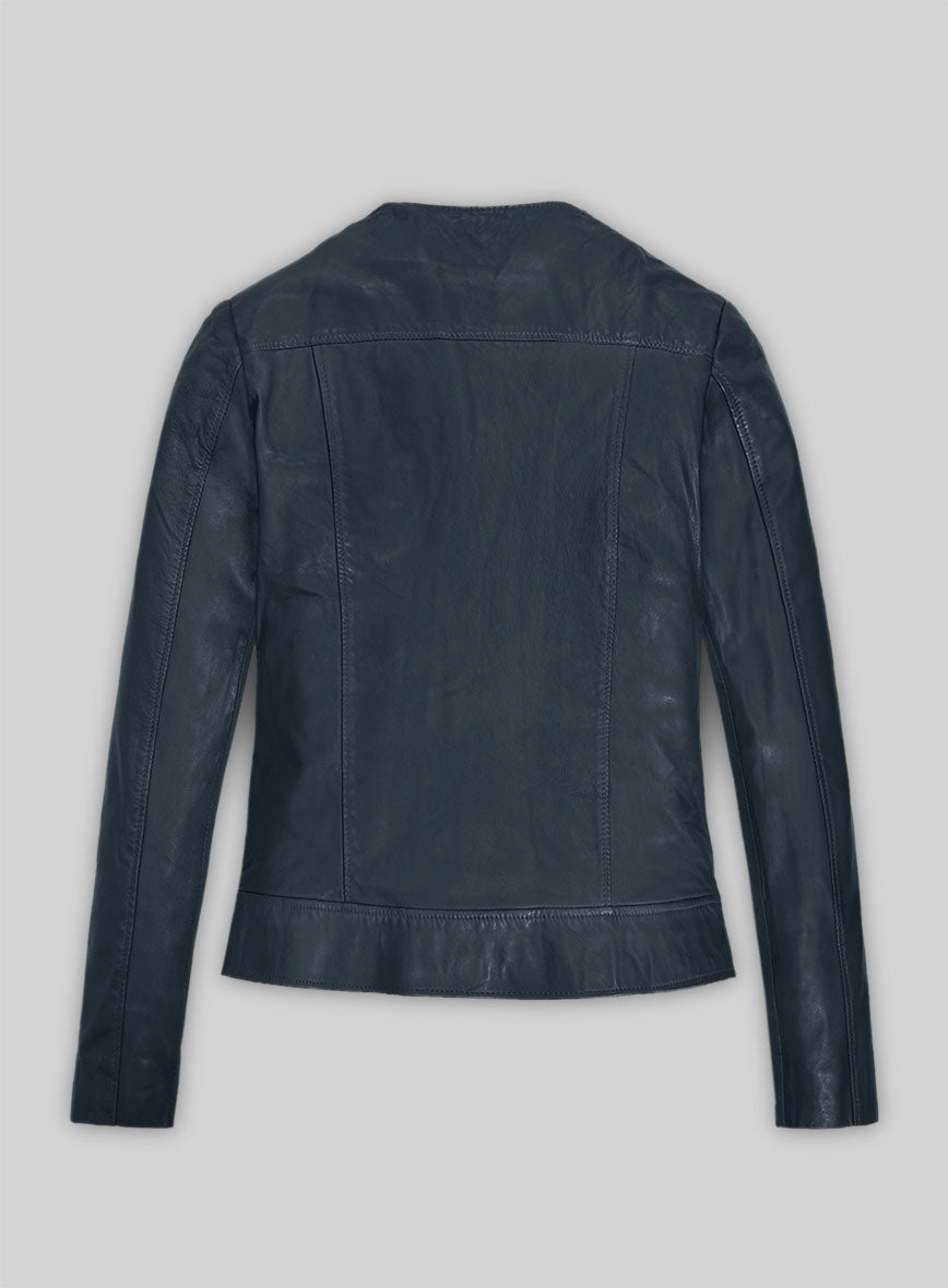 Soft Winsor Blue Washed & Wax Leather Jacket # 237