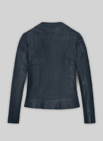 Soft Winsor Blue Washed & Wax Leather Jacket # 237