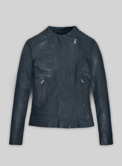 Soft Winsor Blue Washed & Wax Leather Jacket # 237