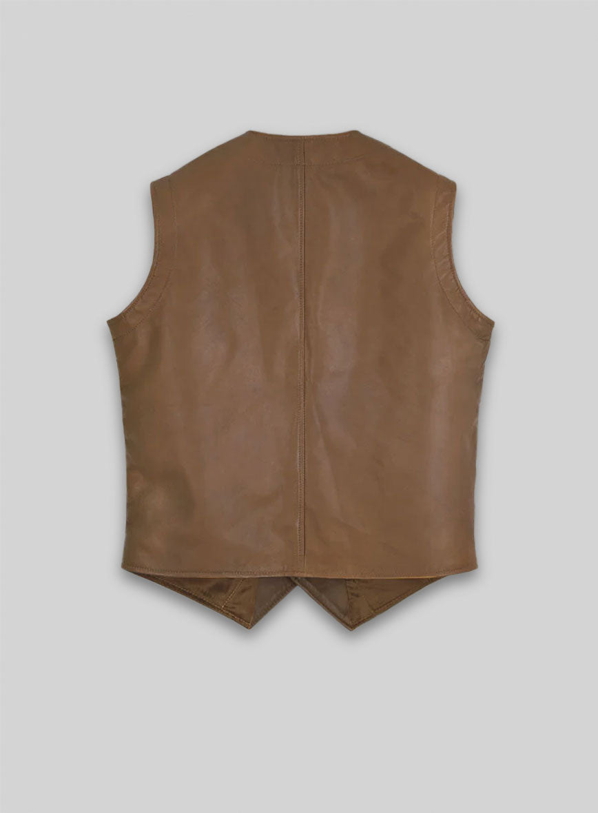 Shawl Lapel Leather Vest