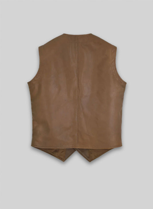 Shawl Lapel Leather Vest
