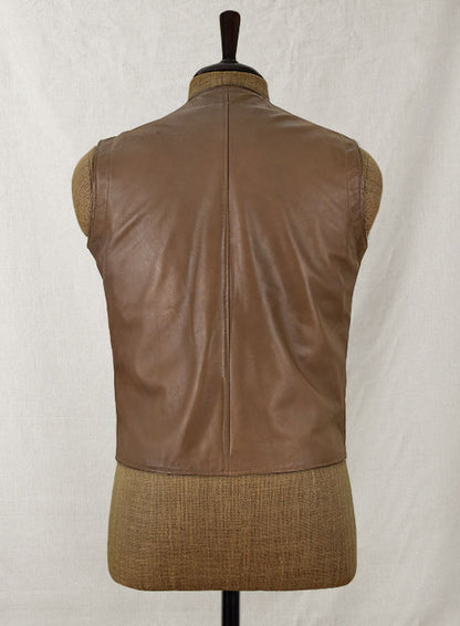Shawl Lapel Leather Vest - LeatherCult